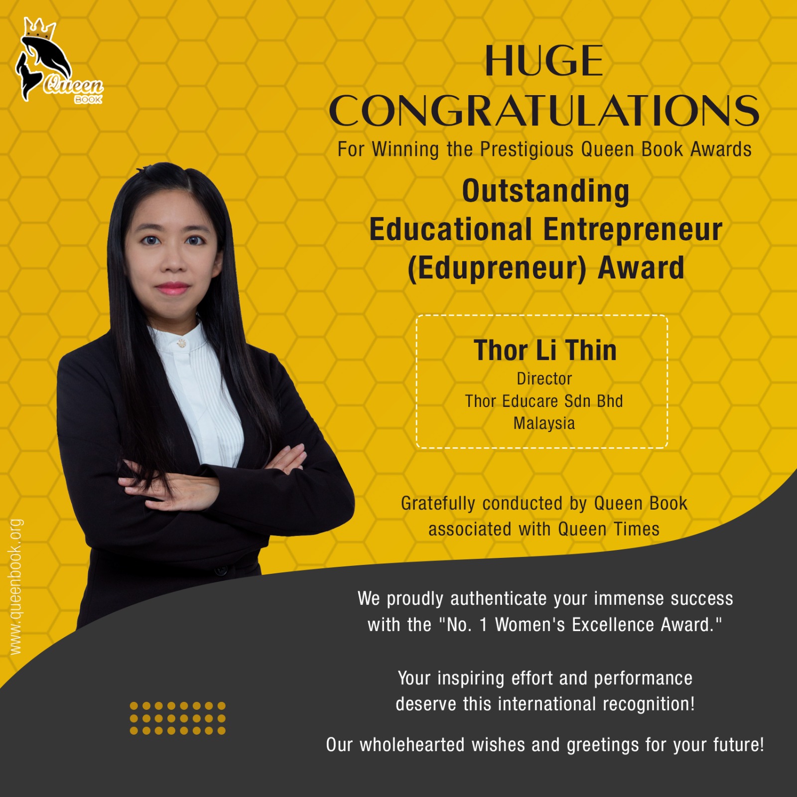 Thor Li Thin has own Outstanding Educational Entrepreneur Award